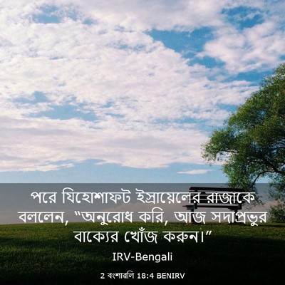 Picture 03 - 2 বংশাৱলি 18:4 BENIRV - পরে যিহোশাফট - Bible Verse Picture