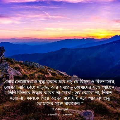 Picture 03 - 2 বংশাৱলি 20:17 BENIRV - এবার তোমাদেরকে - Bible Verse Picture