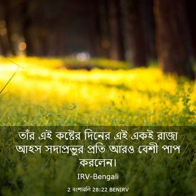 Picture 03 - 2 বংশাৱলি 28:22 BENIRV - তাঁর এই কষ্টের - Bible Verse Picture