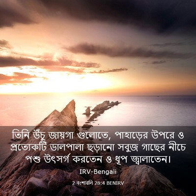 Picture 03 - 2 বংশাৱলি 28:4 BENIRV - তিনি উঁচু জায়গা - Bible Verse Picture