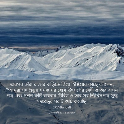 Picture 03 - 2 বংশাৱলি 29:18 BENIRV - তারপর তাঁরা রাজার - Bible Verse Picture