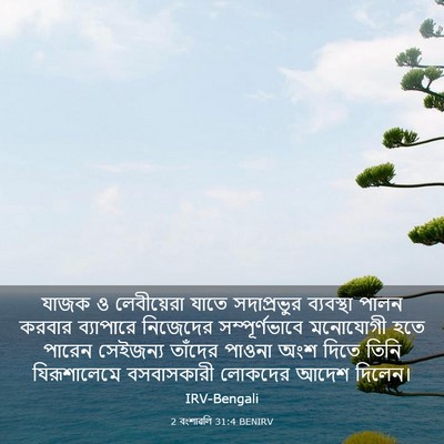 Picture 03 - 2 বংশাৱলি 31:4 BENIRV - যাজক ও লেবীয়েরা - Bible Verse Picture