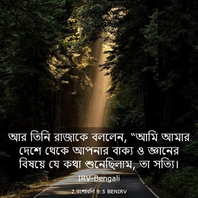 Picture 03 - 2 বংশাৱলি 9:5 BENIRV - আর তিনি রাজাকে - Bible Verse Picture