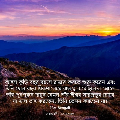 Picture 03 - 2 ৰাজাৱলি 16:2 BENIRV - আহস কুড়ি বছর - Bible Verse Picture