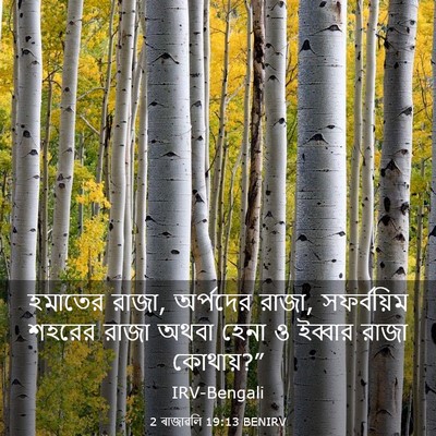 Picture 03 - 2 ৰাজাৱলি 19:13 BENIRV - হমাতের রাজা, - Bible Verse Picture