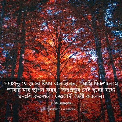 Picture 03 - 2 ৰাজাৱলি 21:4 BENIRV - সদাপ্রভু যে গৃহের - Bible Verse Picture