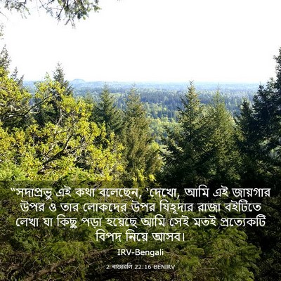 Picture 03 - 2 ৰাজাৱলি 22:16 BENIRV - “সদাপ্রভু এই কথা - Bible Verse Picture