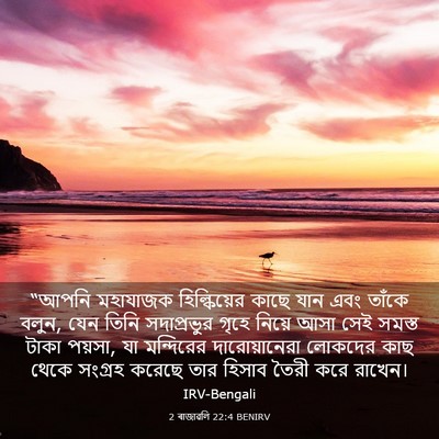 Picture 03 - 2 ৰাজাৱলি 22:4 BENIRV - “আপনি মহাযাজক - Bible Verse Picture