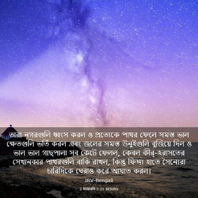 Picture 03 - 2 ৰাজাৱলি 3:25 BENIRV - তারা নগরগুলি - Bible Verse Picture