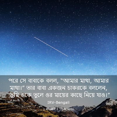 Picture 03 - 2 ৰাজাৱলি 4:19 BENIRV - পরে সে বাবাকে বলল, - Bible Verse Picture