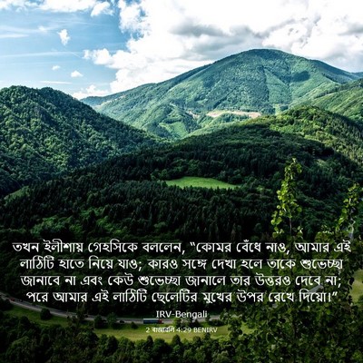 Picture 03 - 2 ৰাজাৱলি 4:29 BENIRV - তখন ইলীশায় - Bible Verse Picture
