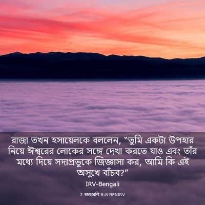 Picture 03 - 2 ৰাজাৱলি 8:8 BENIRV - রাজা তখন - Bible Verse Picture