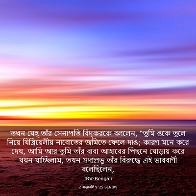 Picture 03 - 2 ৰাজাৱলি 9:25 BENIRV - তখন যেহূ তাঁর - Bible Verse Picture