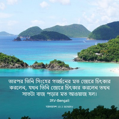 Picture 03 - पপ্রত্যাদেশ 10:3 BENIRV - তারপর তিনি সিংহের - Bible Verse Picture