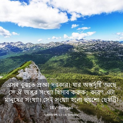 Picture 03 - पপ্রত্যাদেশ 13:18 BENIRV - এসব বুঝতে প্রজ্ঞা - Bible Verse Picture