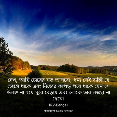 Picture 03 - पপ্রত্যাদেশ 16:15 BENIRV - দেখ, আমি চোরের মত - Bible Verse Picture