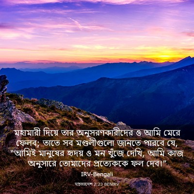 Picture 03 - पপ্রত্যাদেশ 2:23 BENIRV - মহামারী দিয়ে তার - Bible Verse Picture