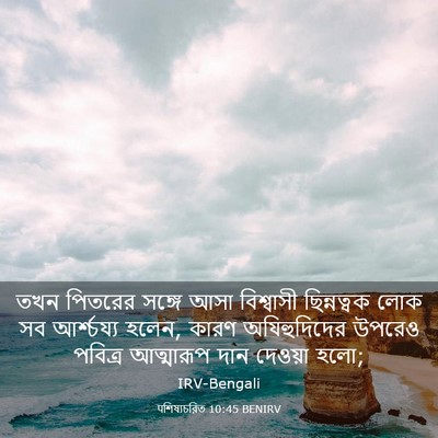 Picture 03 - पশিষ্যচরিত 10:45 BENIRV - তখন পিতরের সঙ্গে - Bible Verse Picture