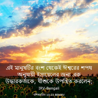 Picture 03 - पশিষ্যচরিত 13:23 BENIRV - এই মানুষটির বংশ - Bible Verse Picture