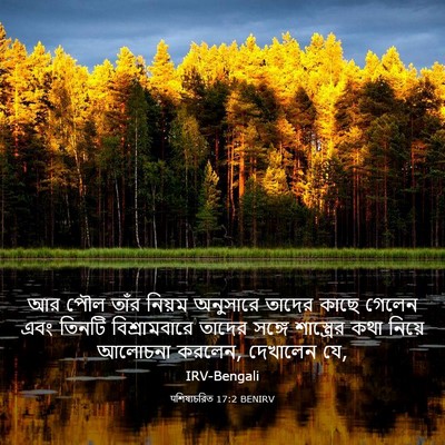 Picture 03 - पশিষ্যচরিত 17:2 BENIRV - আর পৌল তাঁর নিয়ম - Bible Verse Picture
