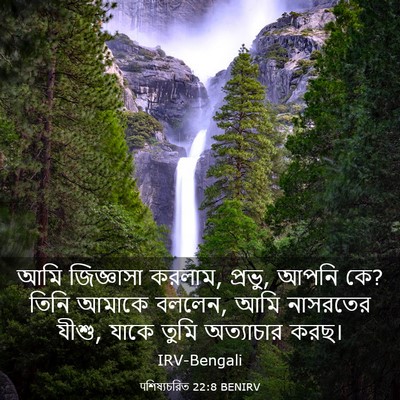 Picture 03 - पশিষ্যচরিত 22:8 BENIRV - আমি জিজ্ঞাসা - Bible Verse Picture