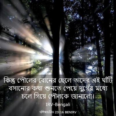 Picture 03 - पশিষ্যচরিত 23:16 BENIRV - কিন্তু পৌলের - Bible Verse Picture