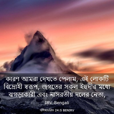 Picture 03 - पশিষ্যচরিত 24:5 BENIRV - কারণ আমরা দেখতে - Bible Verse Picture