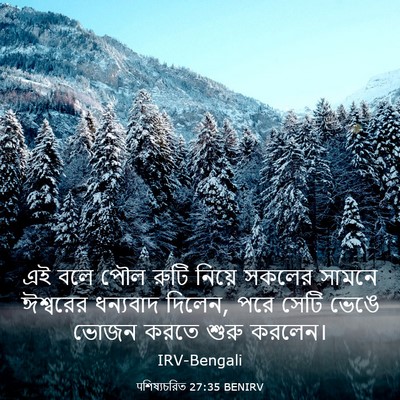 Picture 03 - पশিষ্যচরিত 27:35 BENIRV - এই বলে পৌল রুটি - Bible Verse Picture