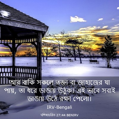Picture 03 - पশিষ্যচরিত 27:44 BENIRV - আর বাকি সকলে তক্তা - Bible Verse Picture