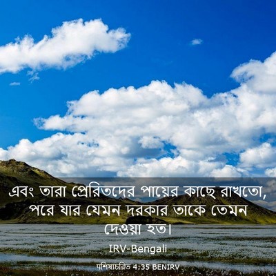 Picture 03 - पশিষ্যচরিত 4:35 BENIRV - এবং তারা - Bible Verse Picture