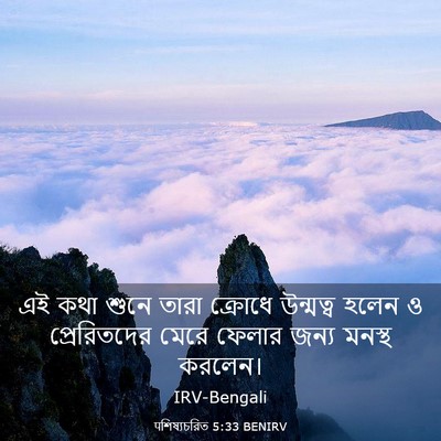 Picture 03 - पশিষ্যচরিত 5:33 BENIRV - এই কথা শুনে তারা - Bible Verse Picture