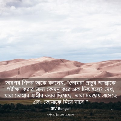 Picture 03 - पশিষ্যচরিত 5:9 BENIRV - তারপর পিতর তাকে - Bible Verse Picture