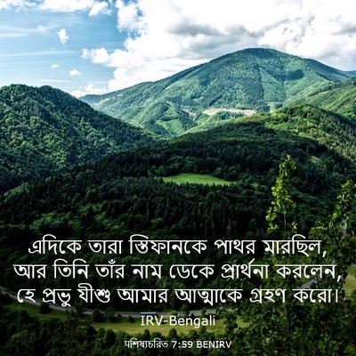 Picture 03 - पশিষ্যচরিত 7:59 BENIRV - এদিকে তারা - Bible Verse Picture