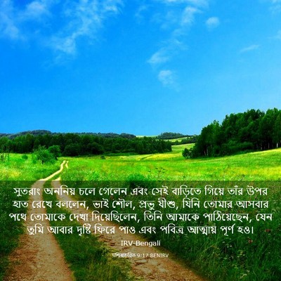 Picture 03 - पশিষ্যচরিত 9:17 BENIRV - সুতরাং অননিয় চলে - Bible Verse Picture