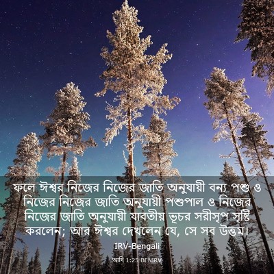 Picture 03 - আদি 1:25 BENIRV - ফলে ঈশ্বর নিজের - Bible Verse Picture