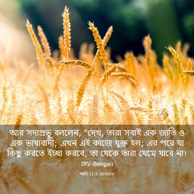 Picture 03 - আদি 11:6 BENIRV - আর সদাপ্রভু বললেন, - Bible Verse Picture