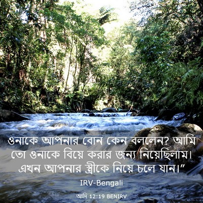 Picture 03 - আদি 12:19 BENIRV - ওনাকে আপনার বোন - Bible Verse Picture
