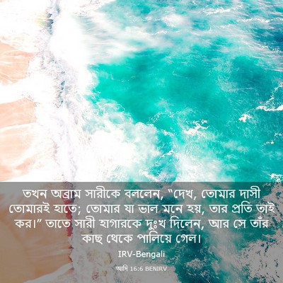 Picture 03 - আদি 16:6 BENIRV - তখন অব্রাম সারীকে - Bible Verse Picture