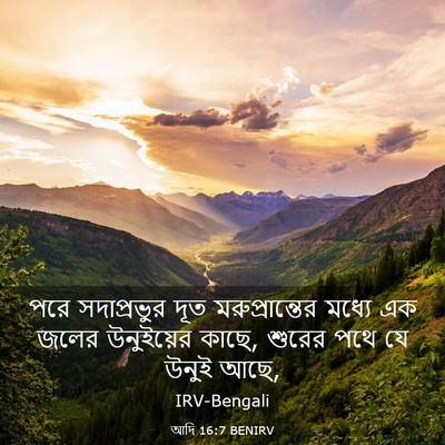 Picture 03 - আদি 16:7 BENIRV - পরে সদাপ্রভুর দূত - Bible Verse Picture