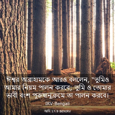 Picture 03 - আদি 17:9 BENIRV - ঈশ্বর অব্রাহামকে - Bible Verse Picture