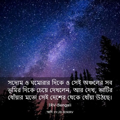 Picture 03 - আদি 19:28 BENIRV - সদোম ও ঘমোরার দিকে - Bible Verse Picture