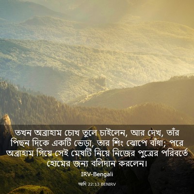 Picture 03 - আদি 22:13 BENIRV - তখন অব্রাহাম চোখ - Bible Verse Picture