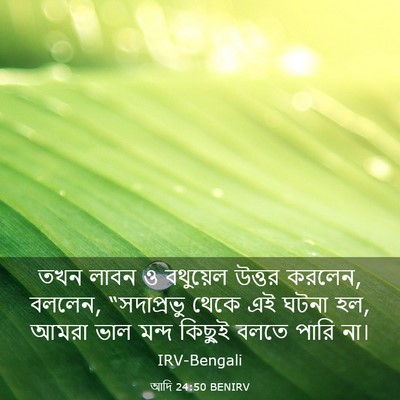 Picture 03 - আদি 24:50 BENIRV - তখন লাবন ও বথুয়েল - Bible Verse Picture