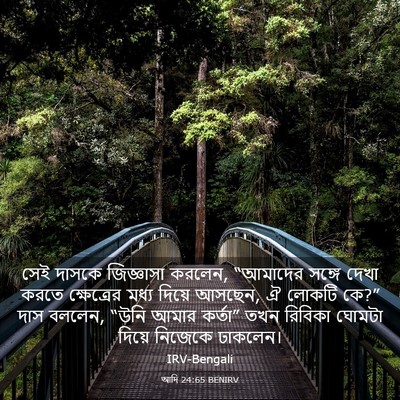 Picture 03 - আদি 24:65 BENIRV - সেই দাসকে - Bible Verse Picture