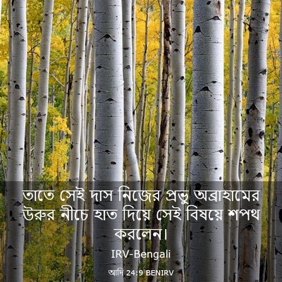 Picture 03 - আদি 24:9 BENIRV - তাতে সেই দাস নিজের - Bible Verse Picture