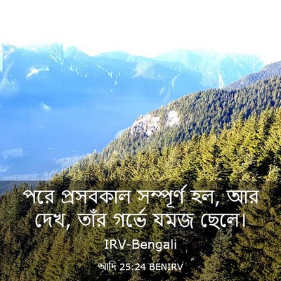 Picture 03 - আদি 25:24 BENIRV - পরে প্রসবকাল - Bible Verse Picture