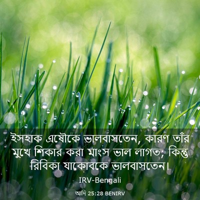 Picture 03 - আদি 25:28 BENIRV - ইসহাক এষৌকে - Bible Verse Picture
