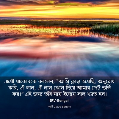Picture 03 - আদি 25:30 BENIRV - এষৌ যাকোবকে বললেন, - Bible Verse Picture