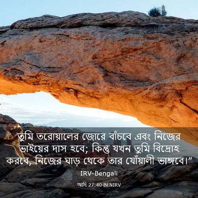 Picture 03 - আদি 27:40 BENIRV - তুমি তরোয়ালের - Bible Verse Picture