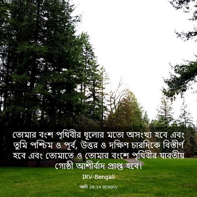 Picture 03 - আদি 28:14 BENIRV - তোমার বংশ পৃথিবীর - Bible Verse Picture